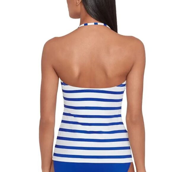 Lauren Ralph Lauren Port Stripe Lace Front Bandini Top NWT Women's size 10 - Picture 2 of 6